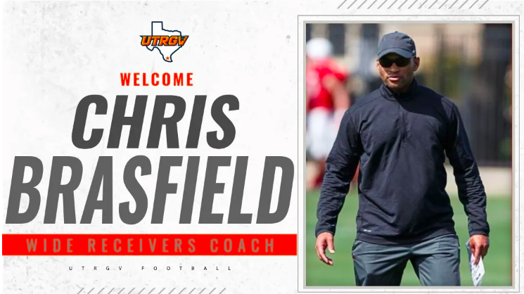 UTRGV FOOTBALL HIRES CHRIS BRASFIELD AS WIDE RECEIVERS COACH